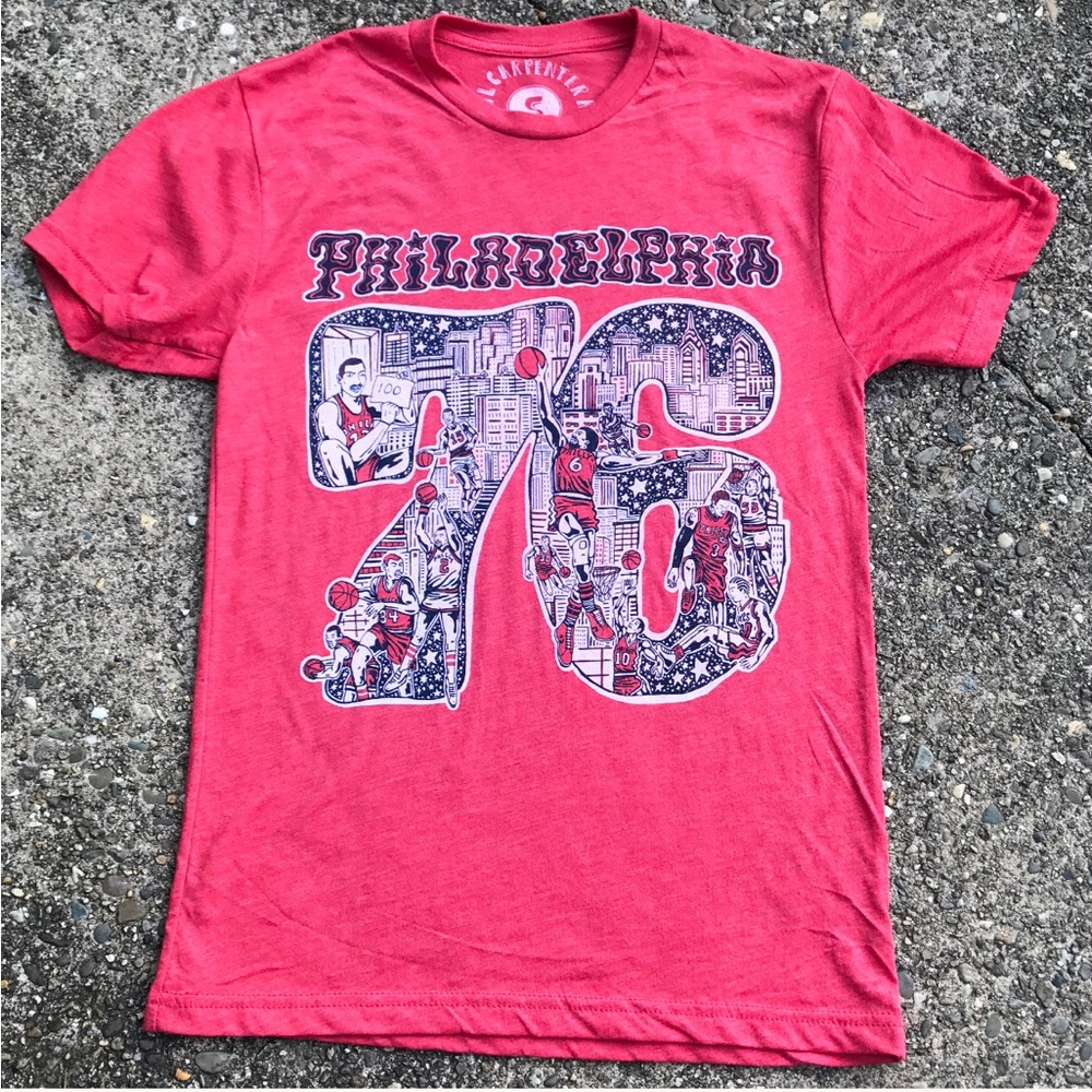 Philadelphia 76ers Graphic Tee | Paul Carpenter Art | Unisex Small